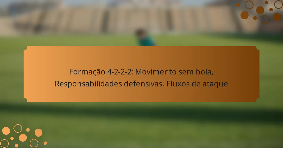 Formação 4-2-2-2: Movimento sem bola, Responsabilidades defensivas, Fluxos de ataque